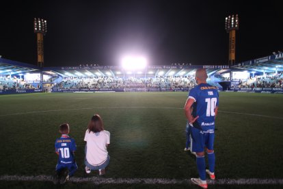 Imagen del partido homenaje al jugador blanquiazul.