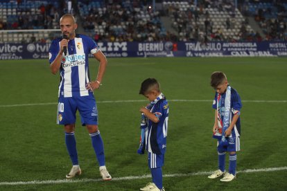 Imagen del partido homenaje al jugador blanquiazul.