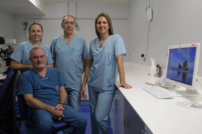 Florentino Garrido, Elsi Suárez, Ángel Luengo y Noeli Fernández Aller en la unidad de HM-SAn Francisco.