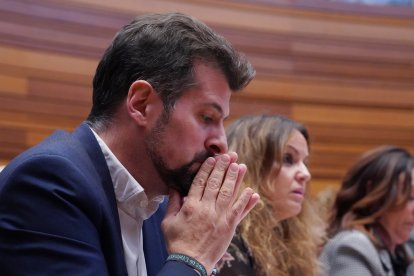 El portavoz socialista Luis Tudanca en el Pleno de las Cortes.