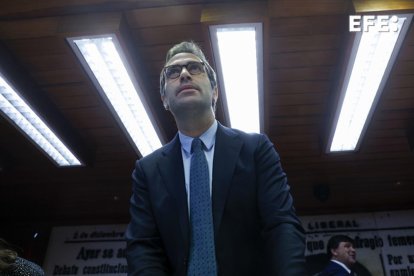 MADRID, 16/10/2024.- El ministro de Economía, Comercio y Empresa, Carlos Cuerpo, durante una reciente comparecencia en el Congreso de los Diputados. EFE/ Juan Carlos Hidalgo