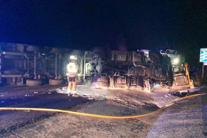 Imagen del accidente facilitada por el Ayuntamiento de Ponferrada.