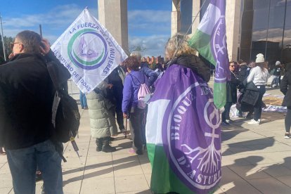 Manifestación en León contra la violencia machista.