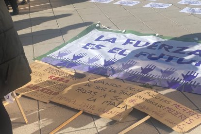 Manifestación en León contra la violencia machista.