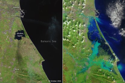 Las inundaciones de Valencia, desde el espacio.