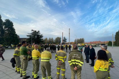 Convoy enviado por Medio Ambiente en León a Valencia