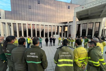 Convoy enviado por Medio Ambiente en León a Valencia