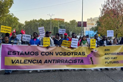 Un momento de la manifestación del movimiento antirracista de Madrid.