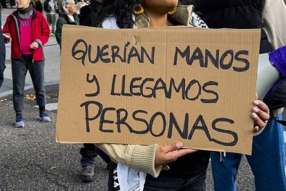 Un momento de la manifestación del movimiento antirracista de Madrid.