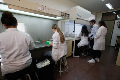 Un grupo de investigadores del proyecto 'BioBIVE' en la Universidad de León.