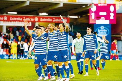 El quinto y último triunfo deportivista en Lugo se produjo en noviembre del 2021 por 1-2.