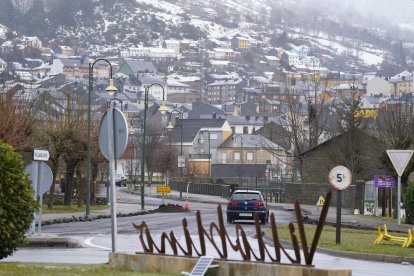 Nieve en la localidad de Villablino.