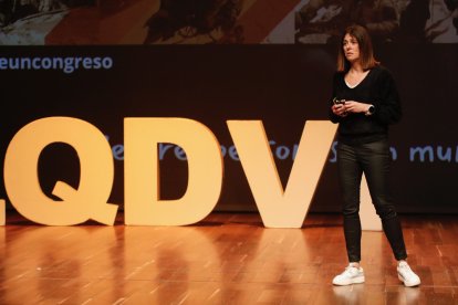 Edurne Pasaban, durante su intervención.