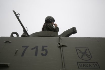 Una de las militares destinadas en el Ejército de Tierra en León.