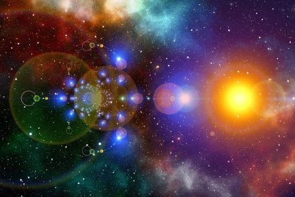 Recreación artística de una alineación de planetas.