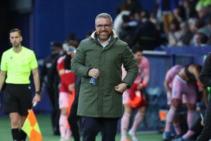 Javi Rey, satisfecho tras el último triunfo ante la Gimnástica.