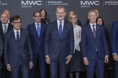 El rey de españa Felipe VI y el presidente de la Generalitat, Salvador Illa.