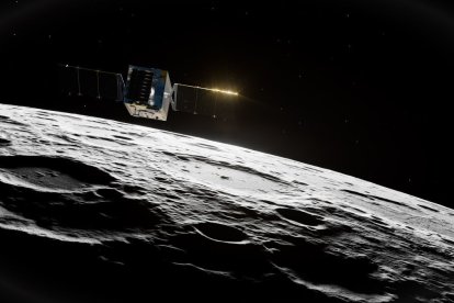 Una ilustración de la sonda espacial Lunar Trailblazer de la Nasa.