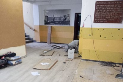Obras en un colegio del municipio de San Andrés.