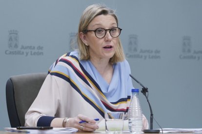 Isabel Blanco, durante la rueda de prensa del Consejo de Gobierno.
