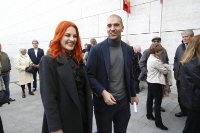 Sara García y Pablo Álvarez, en una visita a León.
