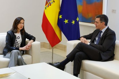 Ione Belarra el día de su encuentro con Pedro Sánchez en La Moncloa.
