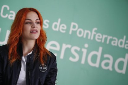 Sara García, durante su visita anterior.