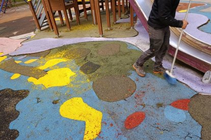 Estado del área infantil del Temple que ni había sido estrenada y estaba en reparación.