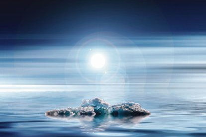 Imagen del esplendor de la luz solar sobre el hielo en el Polo Sur