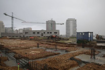 Estado de las obras del Conservatorio de León, paradas desde abril de 2023.