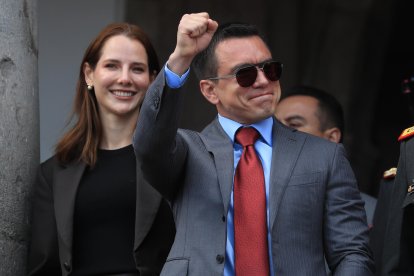 El presidente de Ecuador, Daniel Noboa, ganó las elecciones con una diferencia de 1.187.358 votos. EFE/ José Jácome