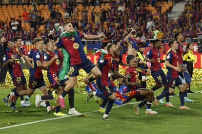 El Barça llega eufórico a las semifinales de Champions tras ganarle la Copa del Rey al Madrid.
