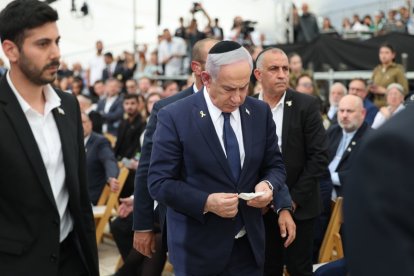 Benjamin Netanyahu ayer, en una ceremonia en Jerusalén.