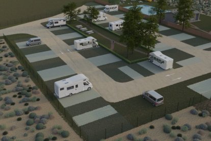 Recreación del camping de Santa María.