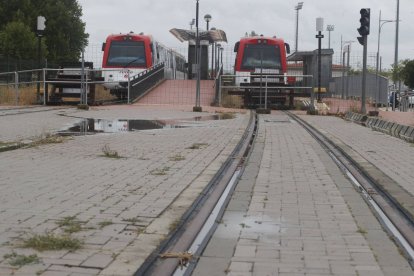 Trenes en el apeadero de la Asunción.