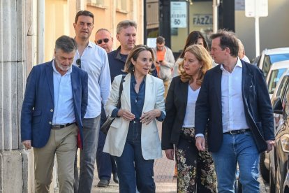 Cuca Gamarra, ayer, en Burgos en una reunión del PP.