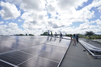 Una planta de energía solar.