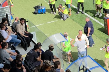 Piqué, en los prolegómenos del partido en Encamp.