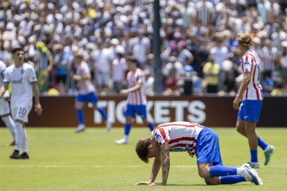 La imagen de la decepción del Atlético de Madrid.