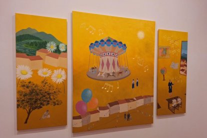 Algunas de las obras de la exposición 'Buscando el tiempo y mis lugares', que inaugura mañana Josefina Junco en el CLA.