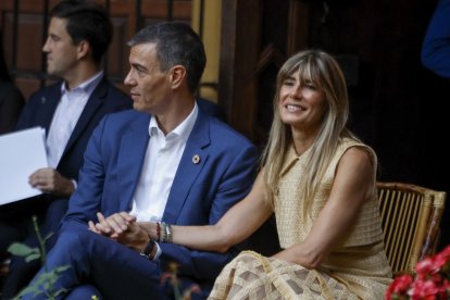 El presidente, Pedro Sánchez y su mujer, Begoña Gómez.