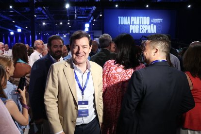 El presidente del PP de Castilla y León, Alfonso Fernández Mañueco, ayer al finalizar el congreso.