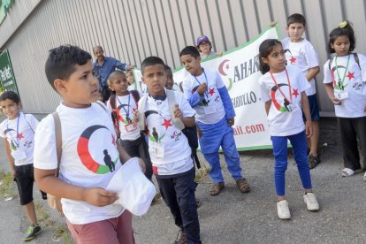 Menores saharauis a su llegada a León en 2024.