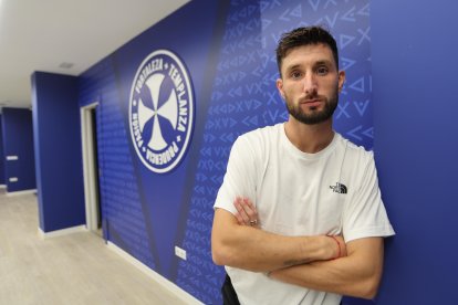 El jugador de la Ponferradina, Borja Valle