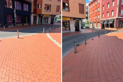 Bolardos sin reponer en la plaza del Congreso Eucarístico.