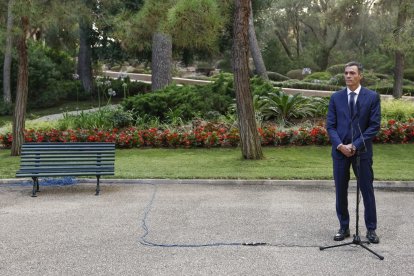 Pedro Sánchez, el martes, en los jardines de Marivent.