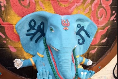 Detalle de los destrozos realizados en la obra de Chompa, Sezo y Bizarre.