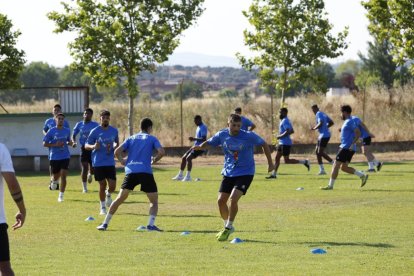 Sergio, en primer plano en un entrenamiento del Astorga.