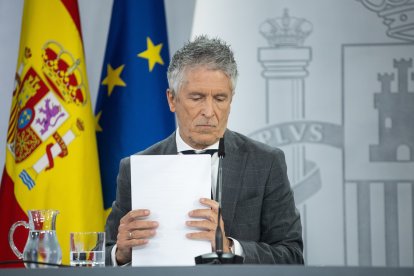El ministro del Interior, Fernando Grande-Marlaska, durante una rueda de prensa posterior a la reunión del Consejo de Ministros.