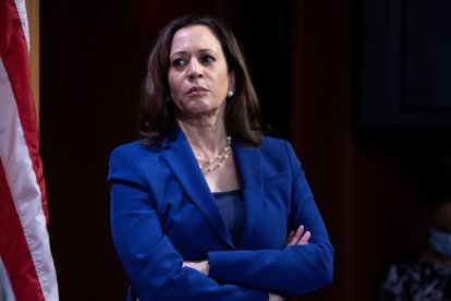 Kamala Harris, en un acto oficial de su partido.
